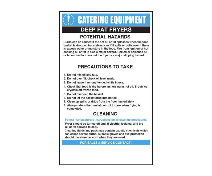 Deep Fat Fryers Safety Guidance Notice Raynor Hygiene