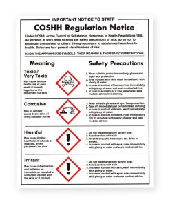 COSHH Regulations Notice - Material Options Semi-rigid PVC