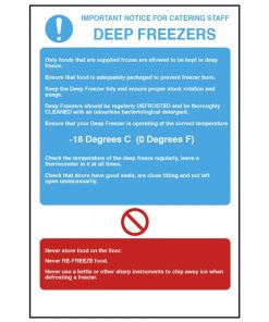 Deep Freezer Temperature Notice