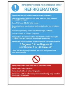 Refrigerator Temperature Notice