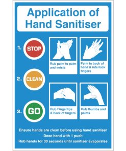 Application of Hand Sanitiser vinyl sticker