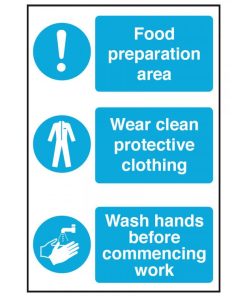 Food Prep Area / Wear PPE / Wash Hand Before Work vinyl sticker