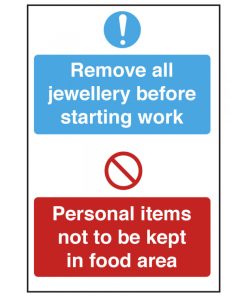 Remove All Jewellery and Personal Items Notice
