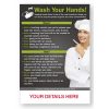 Branded Wash your Hands safety vinyl stickers. Pack of 20 - A4 size