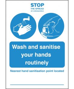 Your nearest Hand Sanitation Point Station is located vinyl sticker A4