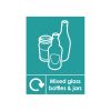 Mixed Glass Bottles and Jars Recycling Bin Sticker