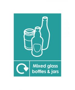 Mixed Glass Bottles and Jars Recycling Bin Sticker