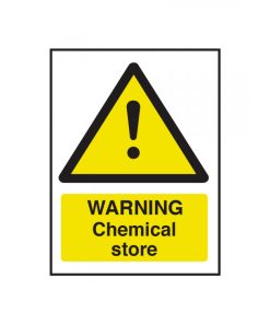 WARNING CHEMICAL STORE SAFETY SIGN