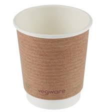 KRAFT 12oz DBL WALL COMPOSTABLE CUPS x500 VEGCUPD12