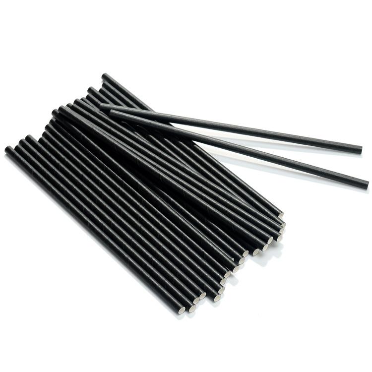 8″ BLACK PAPER STRAW W/ 6mm SUSTAINABLE” Raynor Hygiene