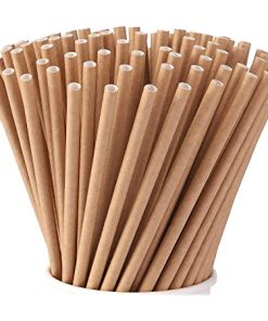 8" BROWN KRAFT PAPER STRAW W/ 6mm BORE D6-PKS-250"