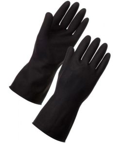 BLACK RUBBER GLOVES