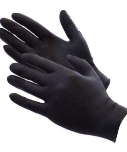 BLACK NITRILE DISP GLOVES P/FREE