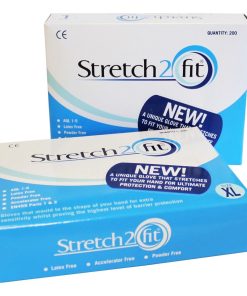 Stretch2fit Hypoallergenic Gloves Blue (Recyclable)