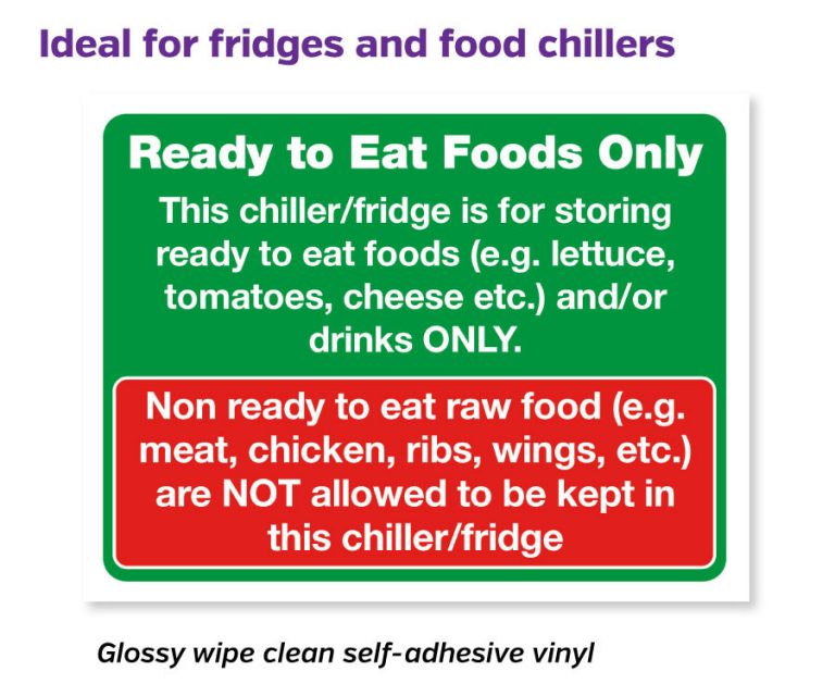 Ready To Eat Foods Only Notice Raynor Hygiene