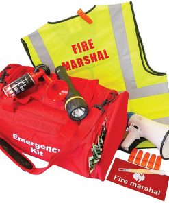 Emergency Fire Marshal Safety Kit in Red Grab Bag With Shoulder Strap