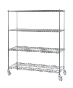 EZ Store + Wire Shelving System, 3-tier, 1000mm W x 400mm D x 1650mm H, 300kg weight load capacity per shelf, grey nylon coated shelves & poles