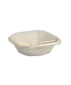 750ml Natural BioCane Octa Takeaway Base & Lids - Retail Pack