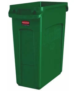 Rubbermaid Slim Jim with Venting Channels Green 60Ltr