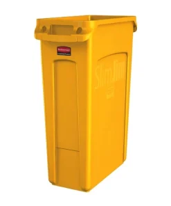 Rubbermaid Slim Jim with Venting Channels Yellow 87Ltr