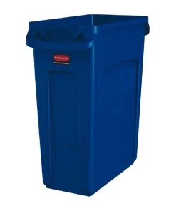 Rubbermaid Slim Jim Container With Venting Channels Blue 60Ltr