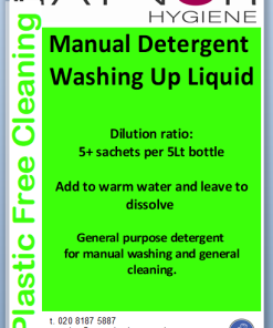 LABEL - MANUAL DETERGENT WASH UP LIQUID FOR 5LT BOTTLE