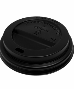 BLACK 12oz COMPOSTABLE LIDS x1000